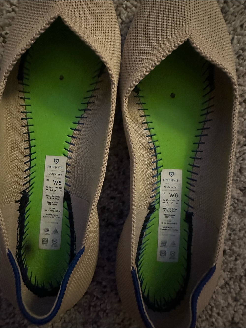 Rothy’s the point beige tan pointed ballet flat for women size 8 - Picture 6 of 9